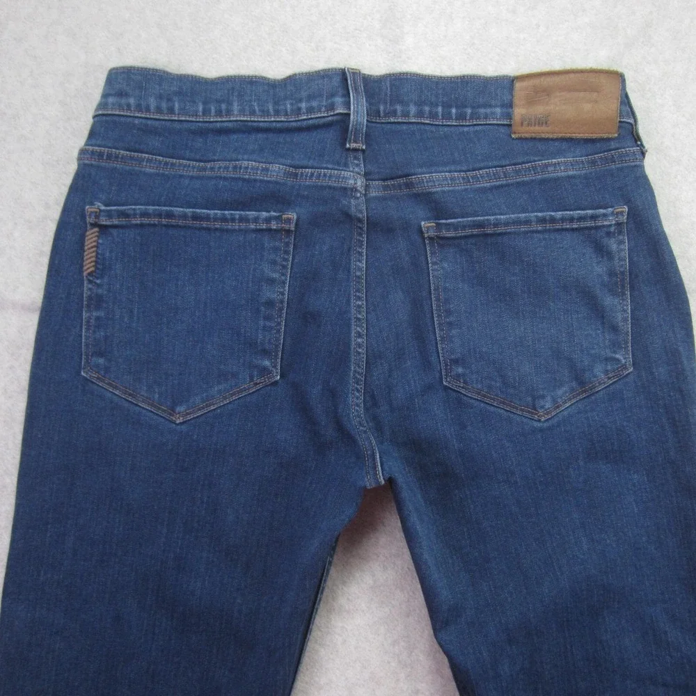 Paige Jeans Mens 30 (31x33.5) Federal Slim Straight Stretch Dark Wash Denim READ
